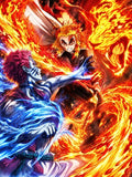 Kyojuro Rengoku and Akaza from Demon Slayer - Large Poster Print