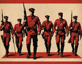 Red Coat Soldiers Marching Art Print - Small Poster Print