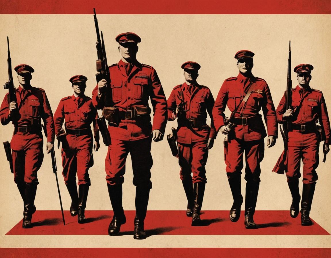 Red Coat Soldiers Marching Art Print - Small Poster Print