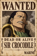 One Piece Sir Crocodile Wanted Poster Art - Small Wood Print