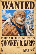 Monkey D Garp Wanted Poster - Small Wood Print