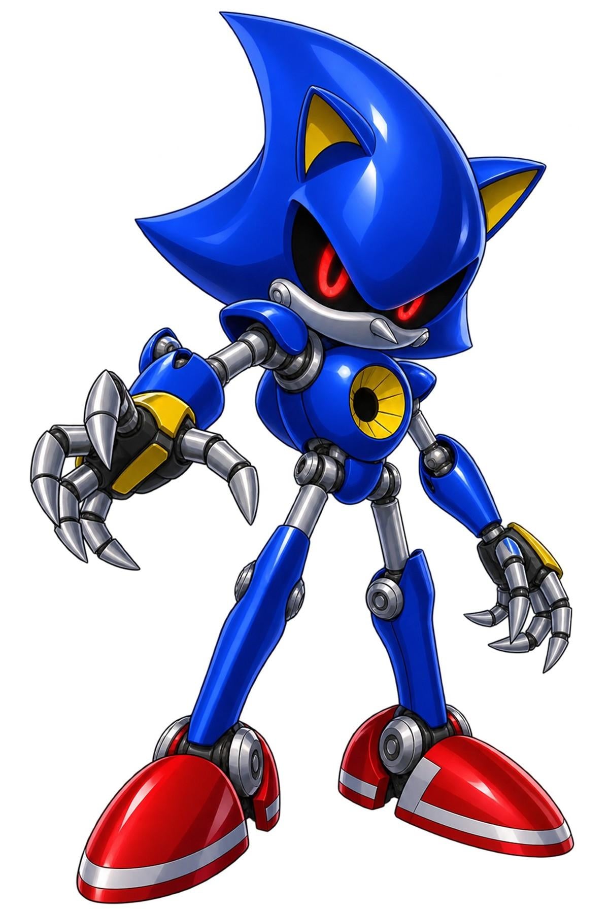 Metal Sonic Robotic Character Illustration - Medium Laser Cut