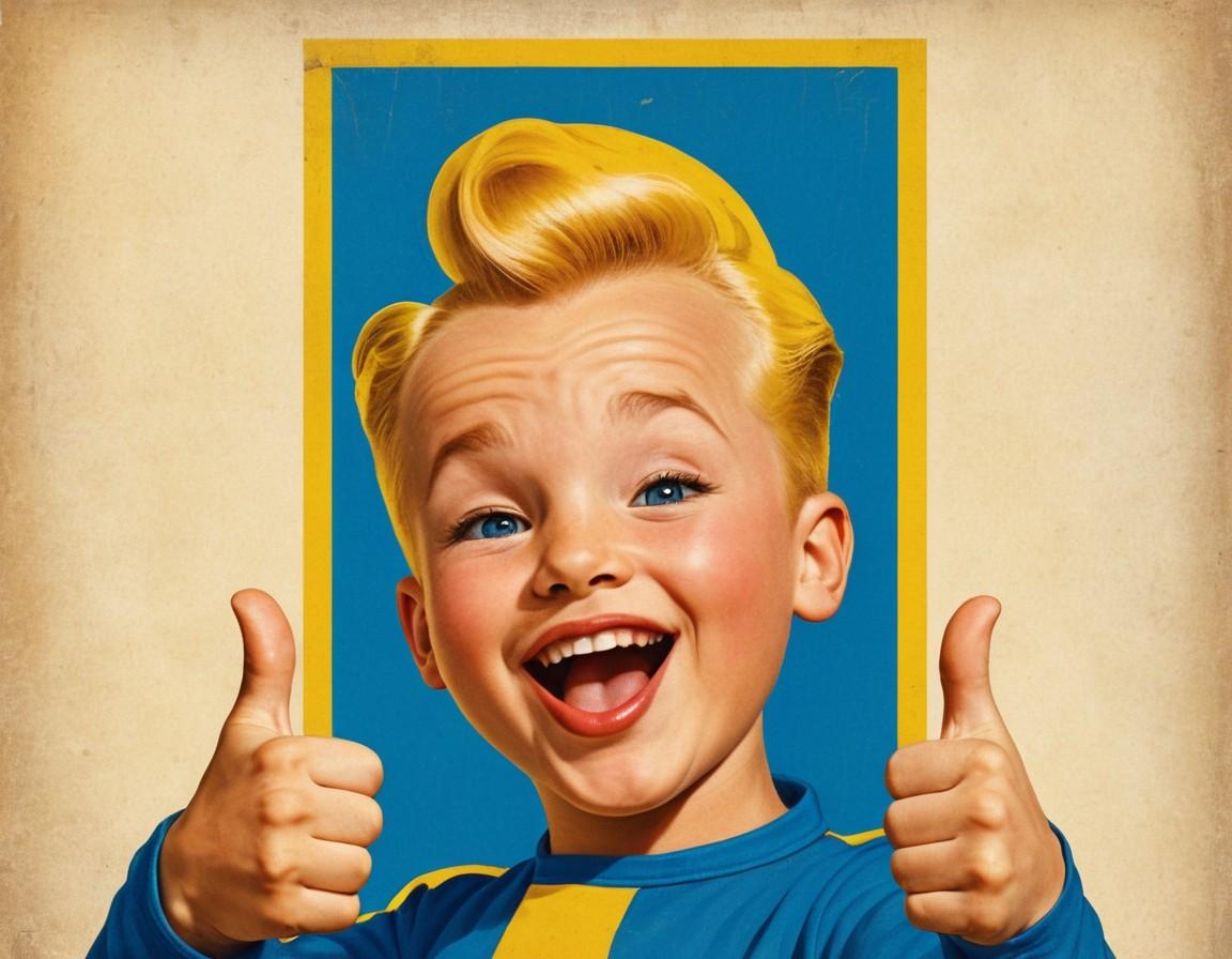 Fallout Vault Boy Thumbs Up Retro Poster - Small Poster Print