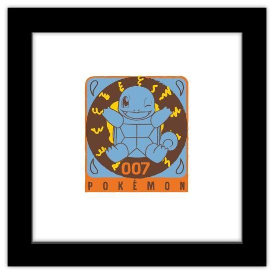 Squirtle James Bond 007 Parody Art Print - Medium Wood Print