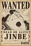 One Piece Jinbe Wanted Poster Artwork - Small Wood Print
