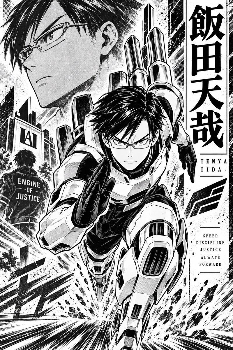 Tenya Iida Manga Panel Print - Small Wood Print